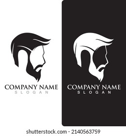 mustache and beard logo and symbol vector 