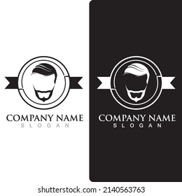 mustache and beard logo and symbol vector 