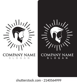 mustache and beard logo and symbol vector 