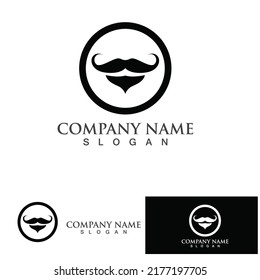 mustache and beard logo and symbol vector 
