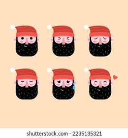 Mustache Beard men uncle face head emoji cute fun cartoon emotion sticker vector illustration