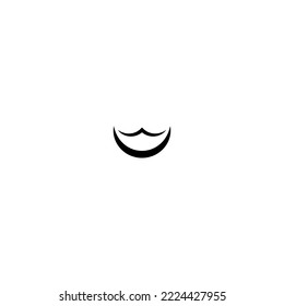 Mustache and beard on white background