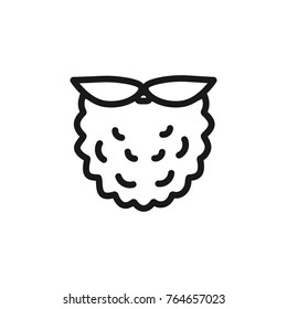 mustache and beard of Santa Claus. Linear icon on white background