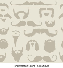 Mustache and beard set seamless pattern for No Shave November - Movember