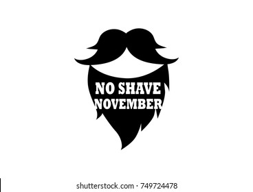 mustache and beard silhouette with No Shave November lettering