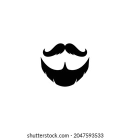 Mustache y barba simple vector de icono plano