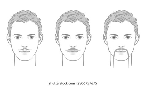 Mustache and beard style variations