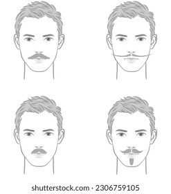 Mustache and beard style variations