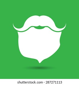 Mustache with beard - vector icon