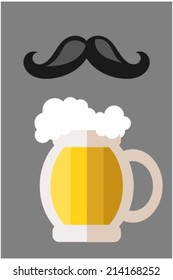 mustache and beer stein