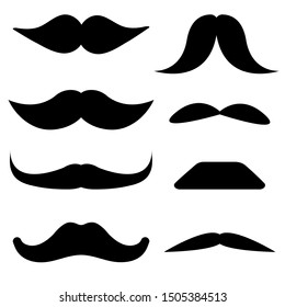 Mustache black icon set vector illustration.