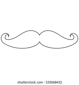 Mustache black icon. Vector eps 10