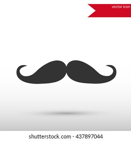 Mustache black icon vector. Flat style object. Art picture drawing. Eps 10. Web icons.
