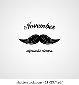 Mustache black silhouette. Vector