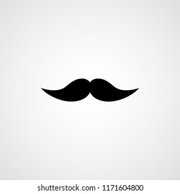 Mustache black silhouette. Vector icon