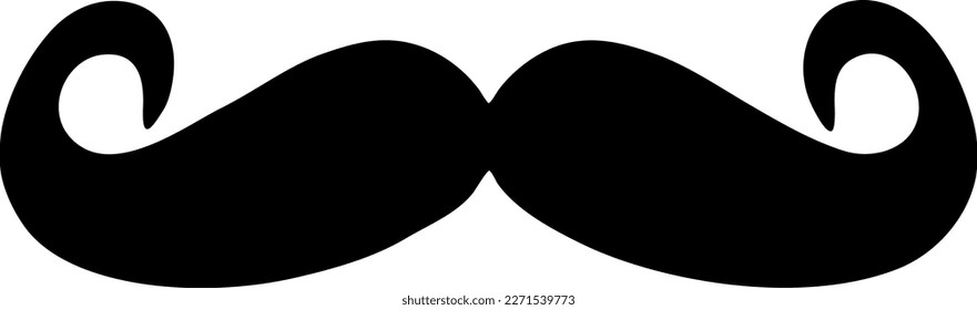 Mustache Black and White Illustration