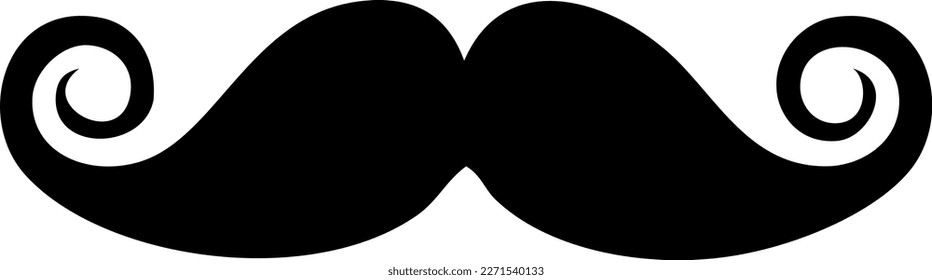 Mustache Black and White Illustration