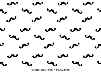 mustache black and white modern vector clean simple editable pattern