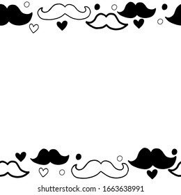 ilustración vectorial de borde bigote en fondo blanco