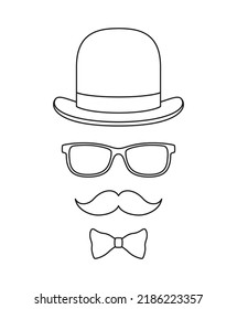 Hoja de cálculo de seguimiento de Mustache, Bow Tie, Hat y Glasses para niños