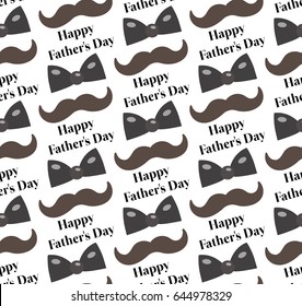 Mustache, Bow tie seamless patterns. Father's Day holiday repeating texture, endless background. Vector illustration
