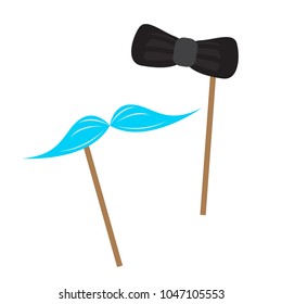 Mustache and bowtie icon