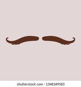 Mustache. The mustache is brown. Icon mustache. Vector illustration. EPS 10.
