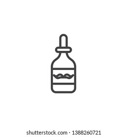 Mustache care bottle line icon. linear style sign for mobile concept and web design. mustache cosmetics outline vector icon. Symbol, logo illustration. Pixel perfect vector graphics