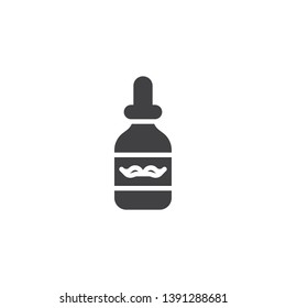 Mustache care bottle vector icon. filled flat sign for mobile concept and web design. mustache cosmetics glyph icon. Symbol, logo illustration. Pixel perfect vector graphics