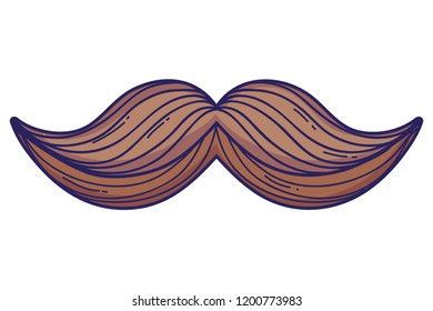 Mustache cartoon isolated