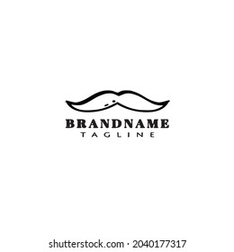 mustache cartoon logo icon design template modern black vector