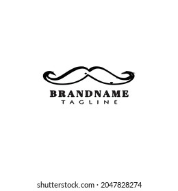 mustache cartoon logo icon design cute modern black vector illustration