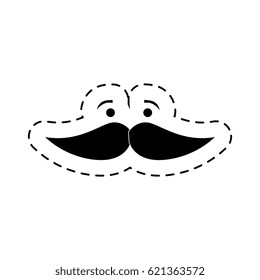 mustache character isolated icon