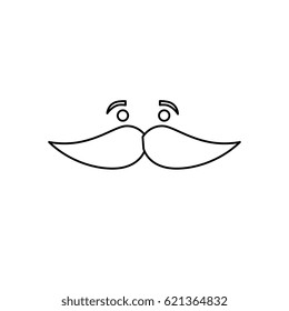 mustache character isolated icon