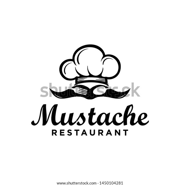 Mustache Chef Restaurant Logo Design Inspiration Stock Vector (Royalty