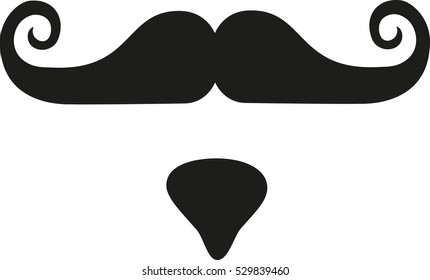 Mustache with chin beard
