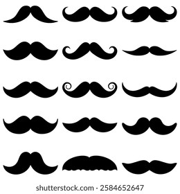 Mustache Clip Art Vector Set