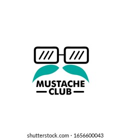 mustache club logo icon for men club