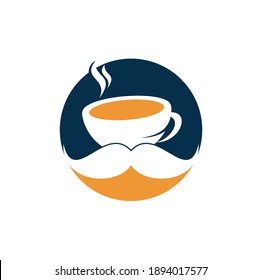 Plantilla de diseño del logotipo del café bigote. inspiración del logotipo de creativa coffee shop