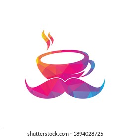 Mustache coffee logo design template. creative coffee shop logo inspiration