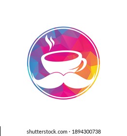 Mustache coffee logo design template. creative coffee shop logo inspiration