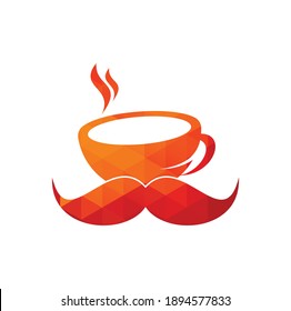 Mustache coffee logo design template. creative coffee shop logo inspiration	