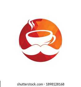 Mustache coffee logo design template. creative coffee shop logo inspiration	