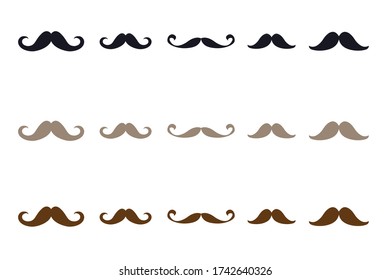 Mustache Collection Icon Set. Simple illustration of mustache vector icons, 