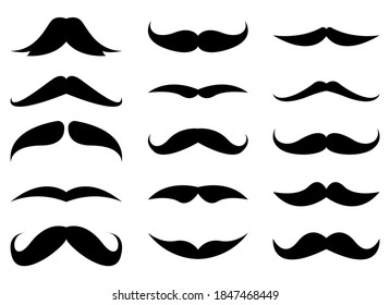 Mustache collection vector design illustration isolated on white background