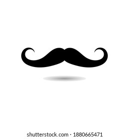 Mustache Collection vector icon. Silhouette Mustache sign symbol Illustration.