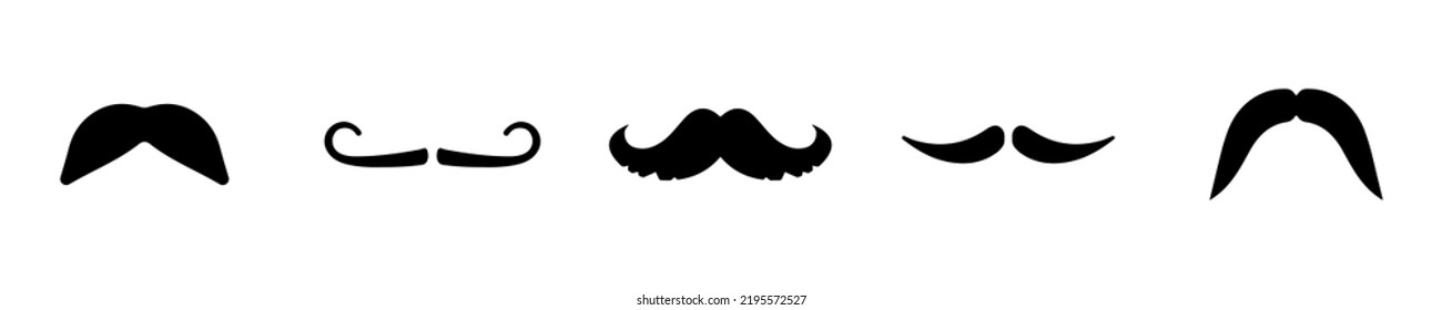 Mustache collection. Vector illustration icons