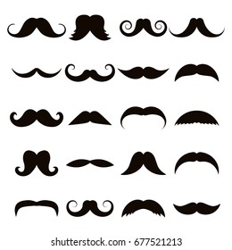 Mustache Collection In White Background