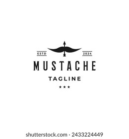 Mustache combine with bow logo for barbershop