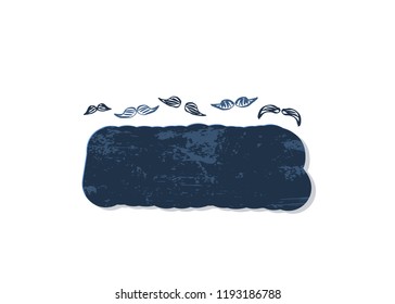 Mustache composition with empty space for text. .  Vector illustration.